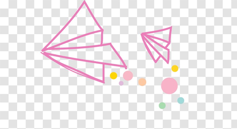 Cloud Drawing - Pink - Line Paper Airplane Transparent PNG