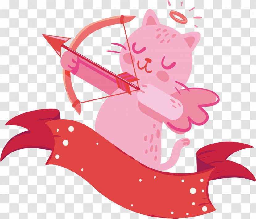 Love Sticker Cupid Clip Art - Flower - Pink Kitten Transparent PNG