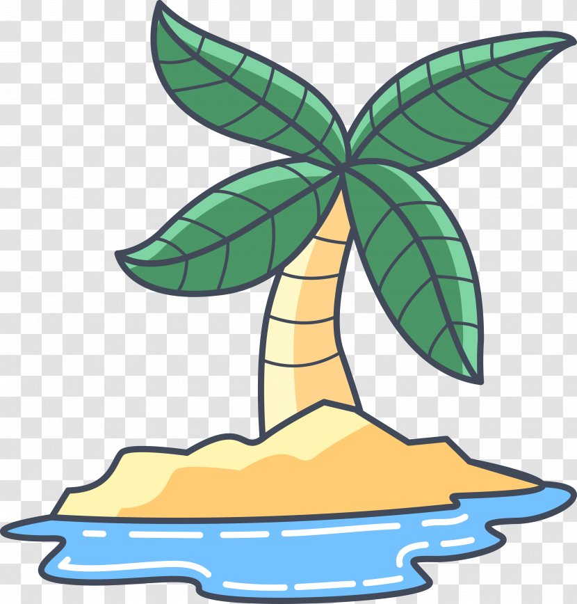 Leaf Tree Euclidean Vector Clip Art - Illustration - The Sea Coconut Trees Transparent PNG