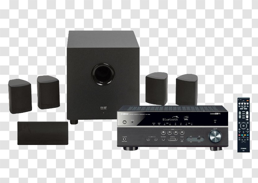 Home Theater Systems Yamaha RX-V483 YAMAHA YHT-1810 Black AV Receiver RX-V481 - Loudspeaker - Receivers Transparent PNG