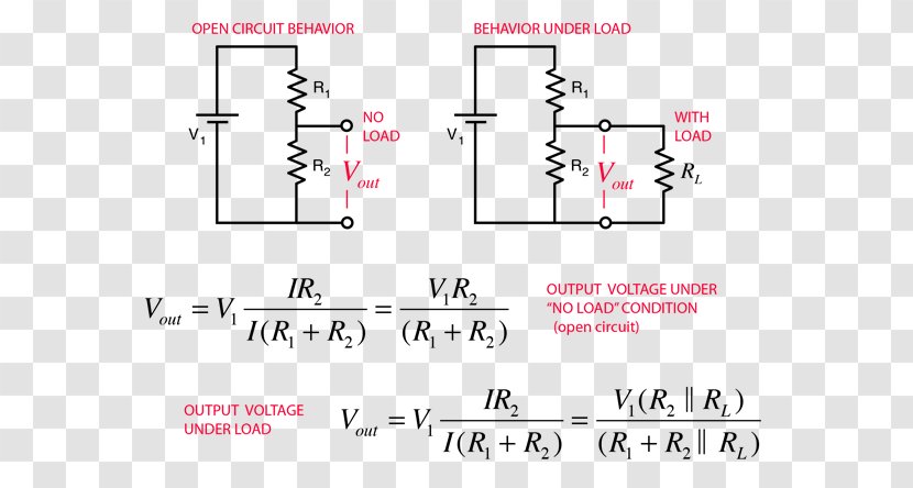 Voltage Divider Electronic Circuit Current Series And Parallel Circuits Electric Potential Difference - Direct Transparent PNG