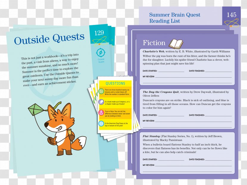 Learning Summer Brain Quest: Between Grades K And 1 2 3 - Paper - Book Transparent PNG