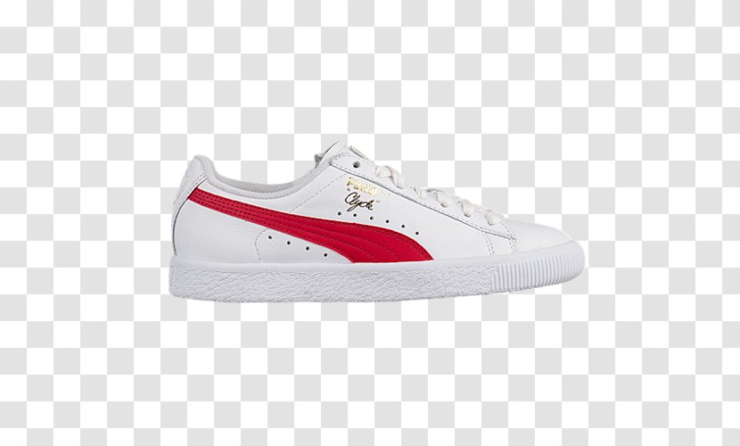Puma Clyde Sports Shoes Brothel Creeper - Leather - Red For Women Transparent PNG