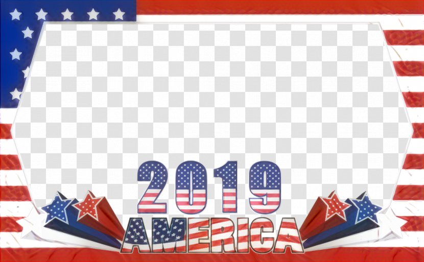 Fourth Of July Background - American Flag - Text Transparent PNG