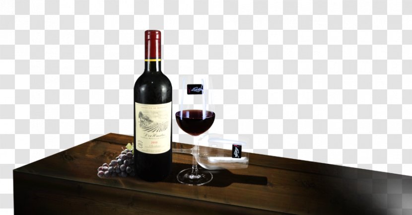 Red Wine Liqueur Bottle - Floor - On The Desktop Transparent PNG