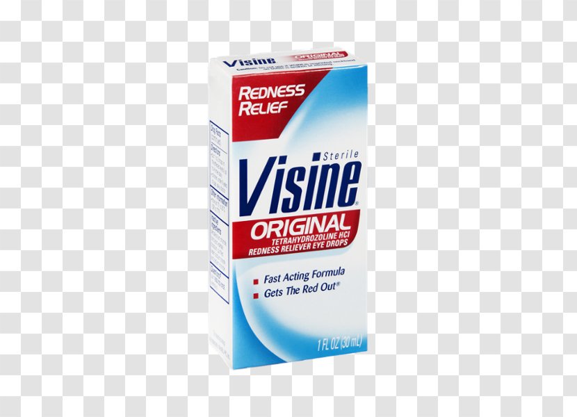 Visine Original Redness Relief Eye Drops & Lubricants Tetryzoline - Drop Transparent PNG