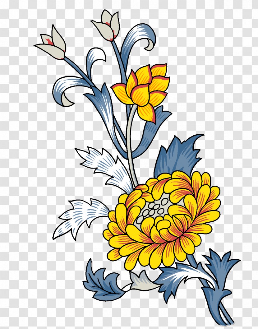 Flower Watercolor Painting Ink Wash Clip Art - Cut Flowers - Chrysanthemum Transparent PNG