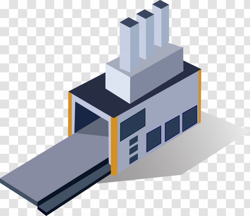 Building Industry Factory Logo - Stereoscopic Cartoon Warehouse Model Transparent PNG