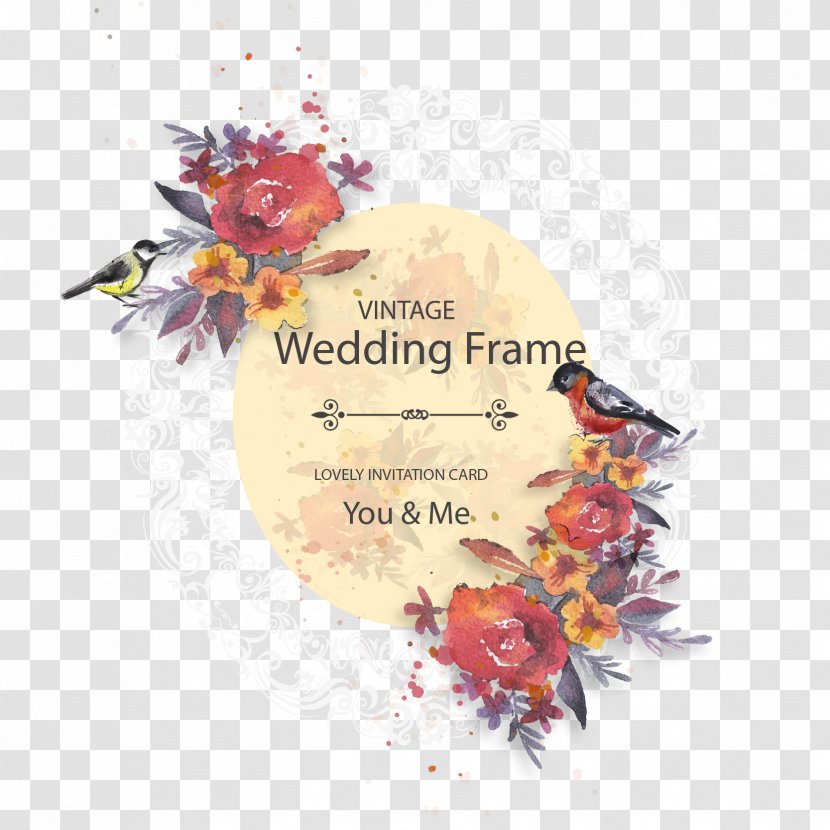 Wedding Invitation Flower - Floral Design - Vintage Watercolor Flowers Poster Transparent PNG