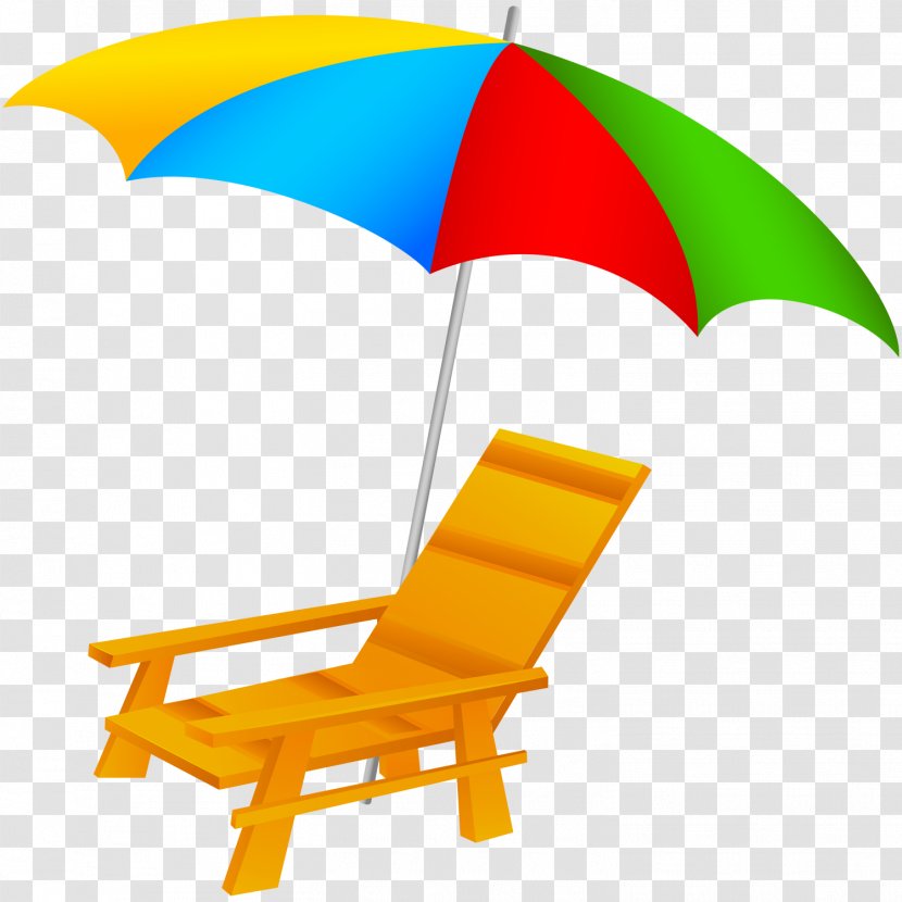 Beach Chair Clip Art - Deckchair - Umbrella Transparent PNG