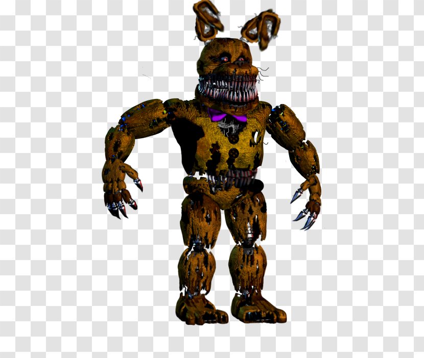 Five Nights At Freddy's 2 4 Freddy's: The Twisted Ones Ultimate Custom Night - Silhouette - Nightmare Spring Bonnie Endoskeleton Transparent PNG