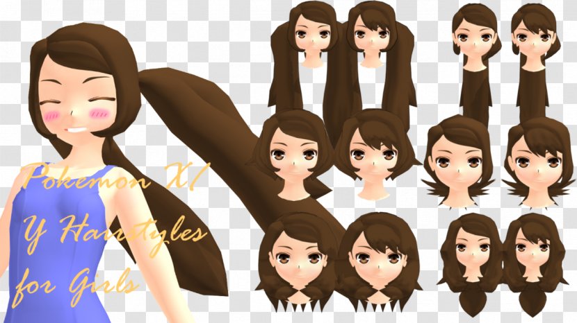 Pokémon X And Y GO Serena Long Hair Hairstyle - Heart - Cartoon Hairstyles Bangs Transparent PNG