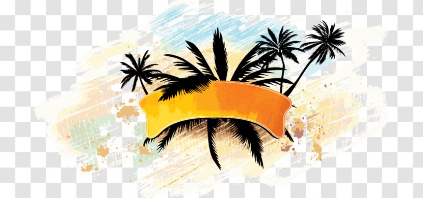 Drawing Sandy Beach - Tree - Hawaii Summer Transparent PNG