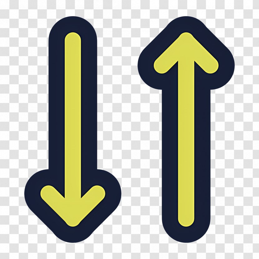 Double Arrow - Yellow Up And Down Directional Icons Transparent PNG