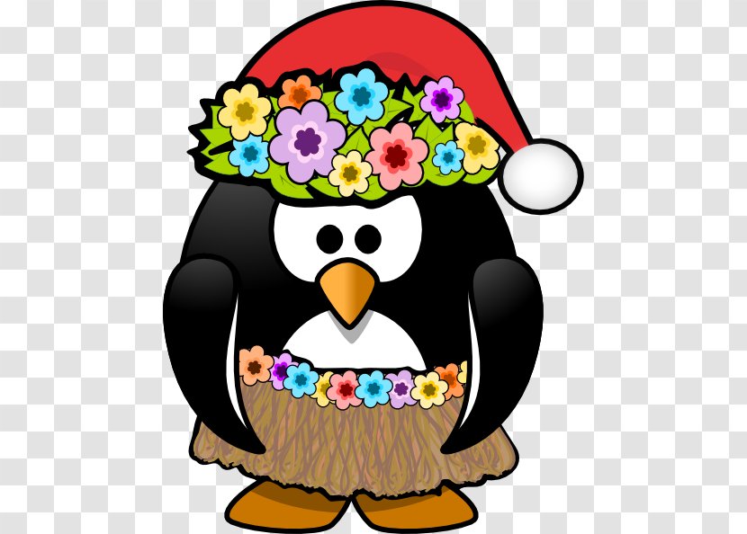 Hawaiian Santa Claus Christmas Clip Art - Penguin Pictures Transparent PNG