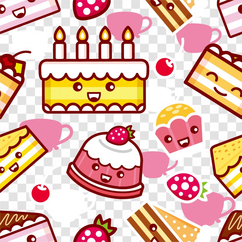 Cake Euclidean Vector - Pink - Hand-painted Background Transparent PNG
