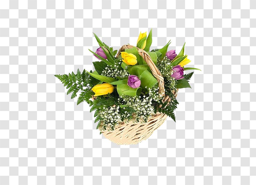 Floral Design Flower Bouquet Image - Purple - Basket Transparent PNG