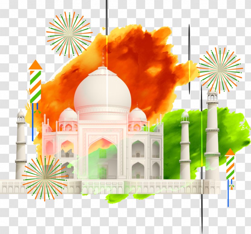 Taj Mahal Flag Of India Stock Photography Illustration - Vector Color Ink Transparent PNG