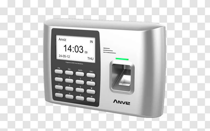 Time And Attendance Fingerprint Computer & Clocks Radio-frequency Identification - System - Security Alarm Transparent PNG