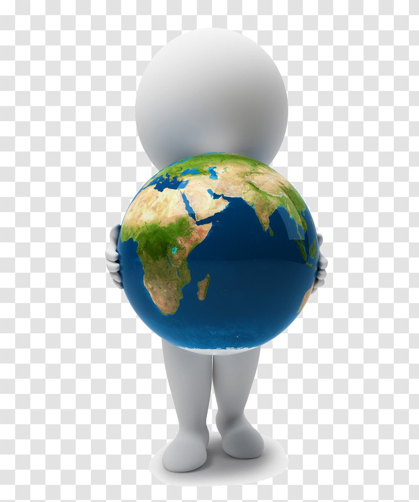 Earth 3D Computer Graphics Stock Illustration Clip Art - White - Man Holding Transparent PNG