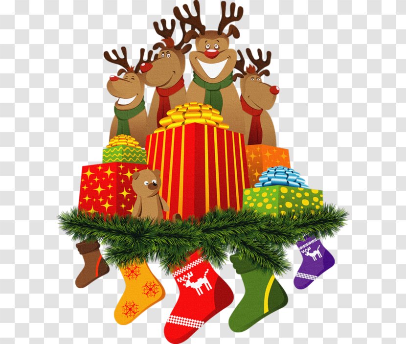 Reindeer Santa Claus Rudolph Christmas - Gift Transparent PNG