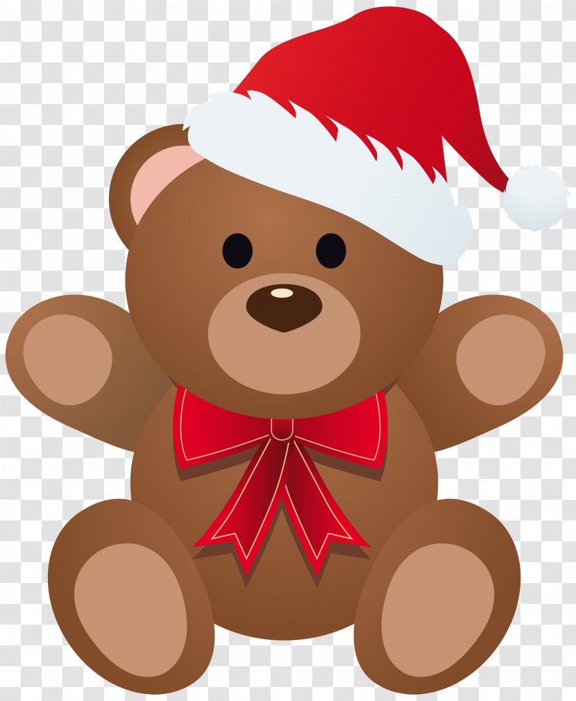 Rudolph Bear Santa Claus Christmas - Cartoon - Teddy Clipart Image Transparent PNG