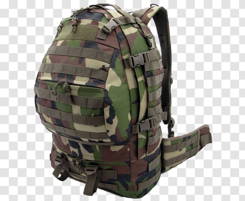 Backpack Bag Camouflage U.S. Woodland MOLLE - Military Transparent PNG