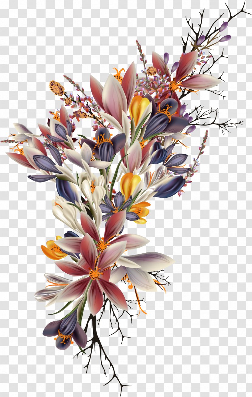 Flowers In A Vase Flower Bouquet Euclidean Vector - Vecteur - Exquisite Wildflower Transparent PNG