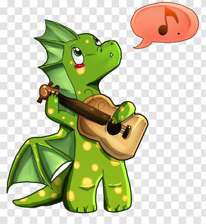 Guitar Dragon Drawing Clip Art - Stencil - Playing Images Transparent PNG