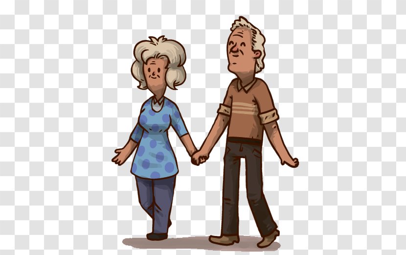 Couple Drawing Cartoon Grandparent - Frame - Old Holding Hands Transparent PNG