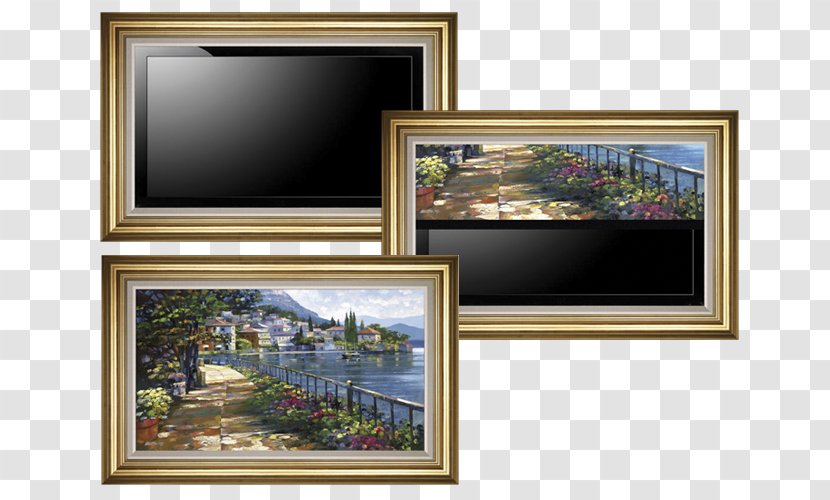 Picture Frames Flat Panel Display Television Home Theater Systems Projection Screens - Tv Wall Transparent PNG