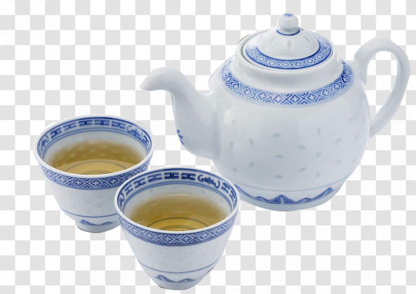 Green Tea White Oolong Flowering - Ceramic - Chinese Style Set Transparent PNG