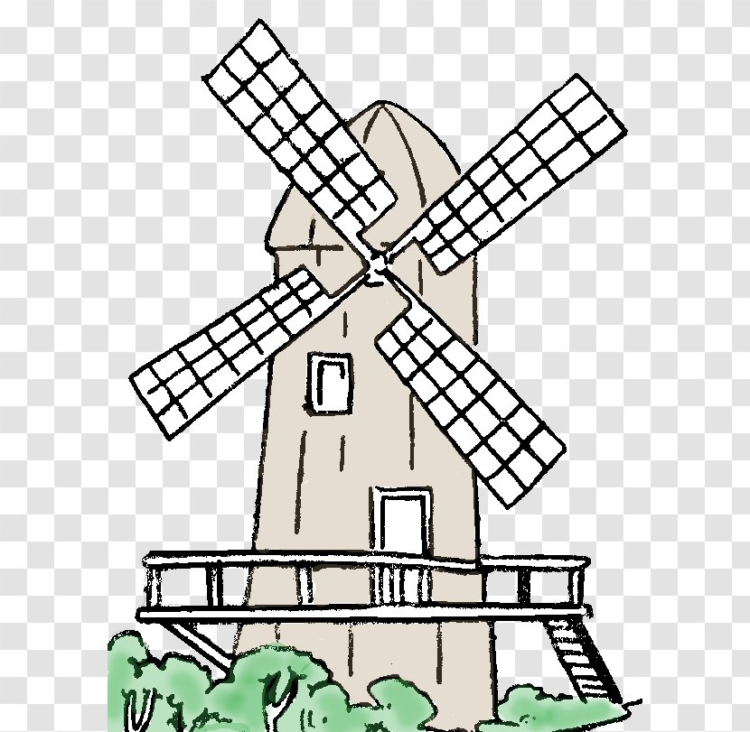 Clip Art Windmill Drawing Image Illustration - Line - Old West Transparent PNG