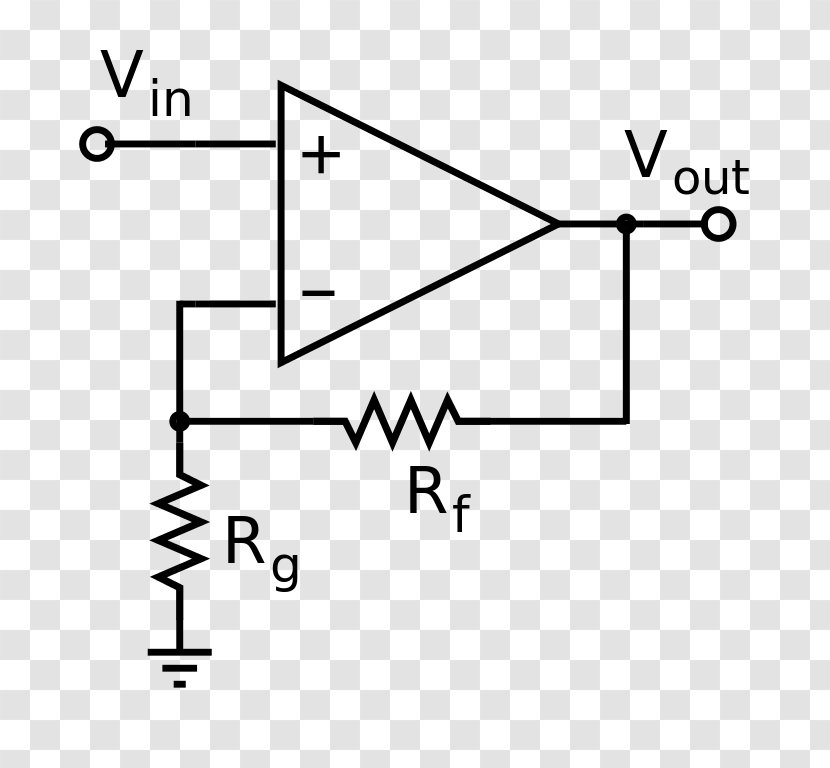 Operational Amplifier Gain Electronic Circuit Voltage - Differential - Black And White Transparent PNG
