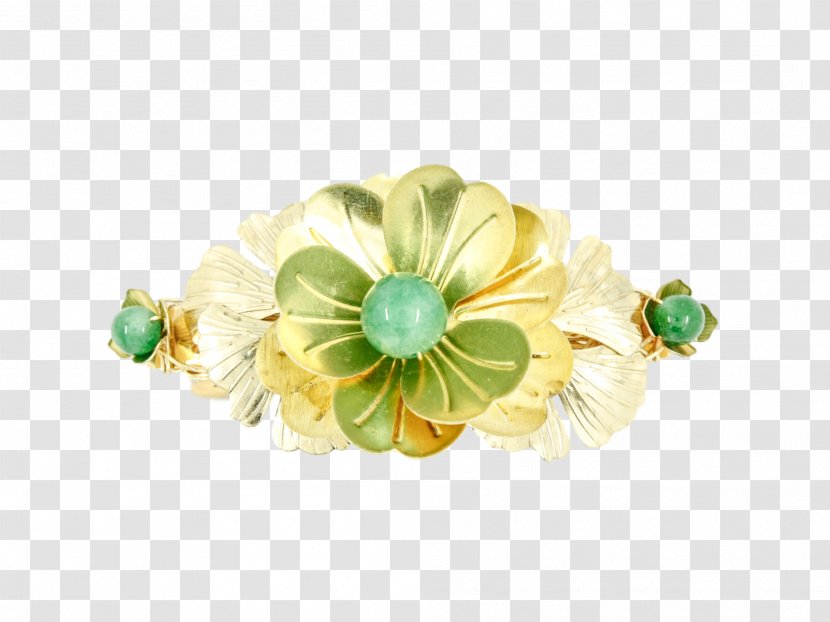 Emerald Brooch Clothing Accessories Hair - Lotus Jade Rabbit Transparent PNG