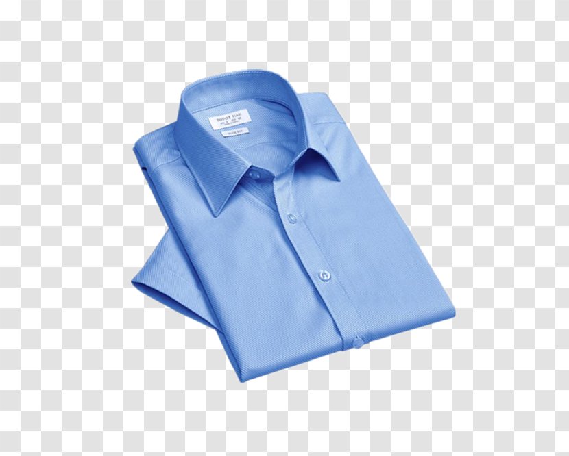 Collar Blue Clothing Shirt - Photography - Folded Dress Transparent PNG