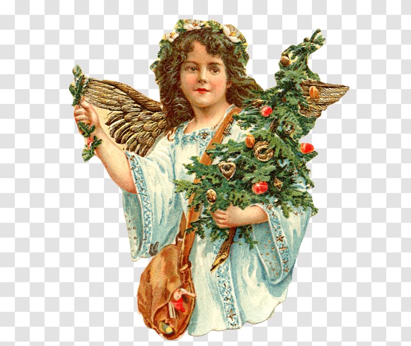 Vintage Christmas Clip Art Angel Day - Guardian Transparent PNG