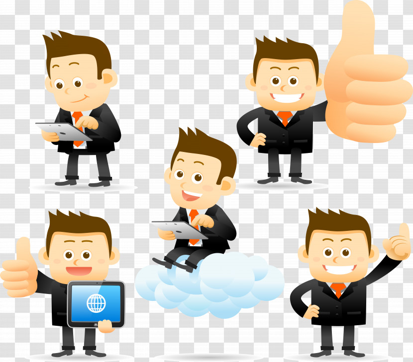 Cartoon People Gesture Team Businessperson Transparent PNG