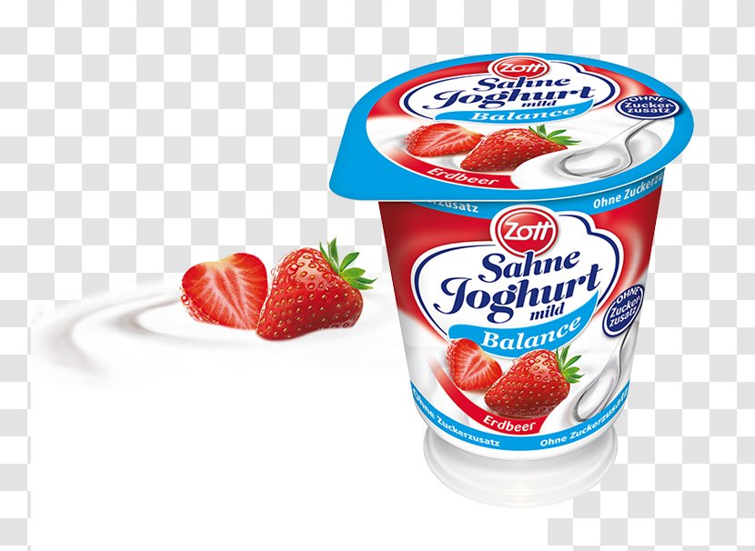 Frozen Yogurt Milk Cream Panna Cotta Stracciatella - Strawberries Transparent PNG