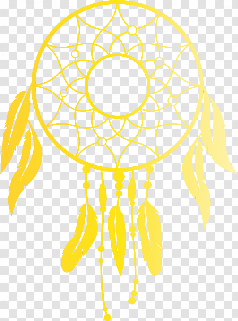 Decal Flower Pattern Yellow Dreamcatcher Transparent PNG