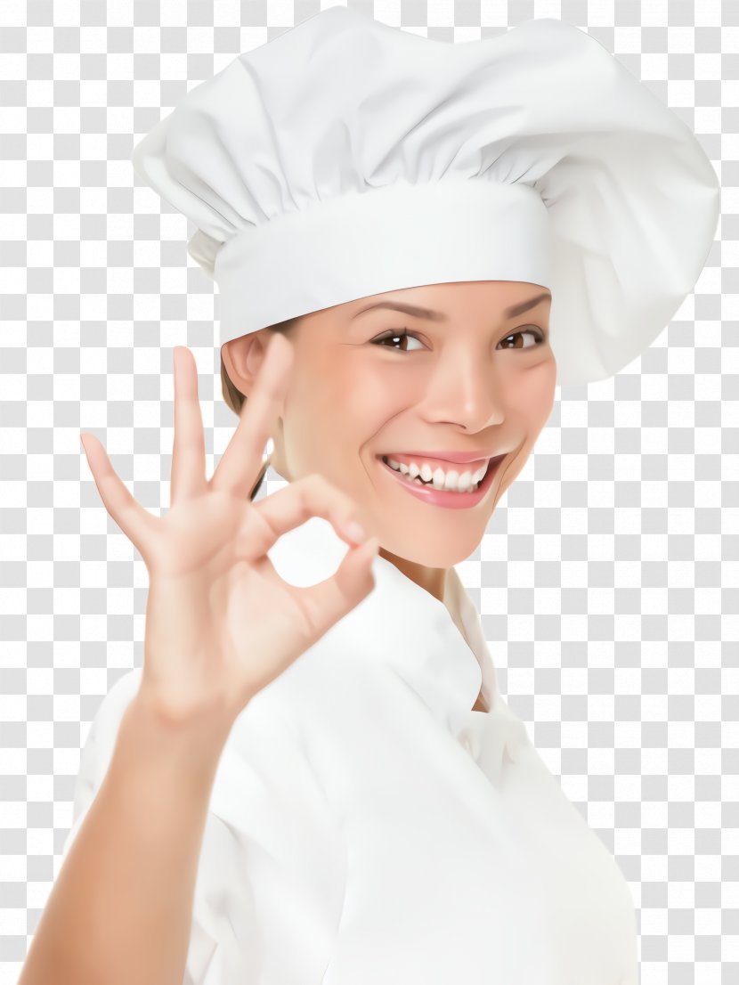 Chef's Uniform Cook Chief Chef Headgear - Chefs - Gesture Costume Accessory Transparent PNG
