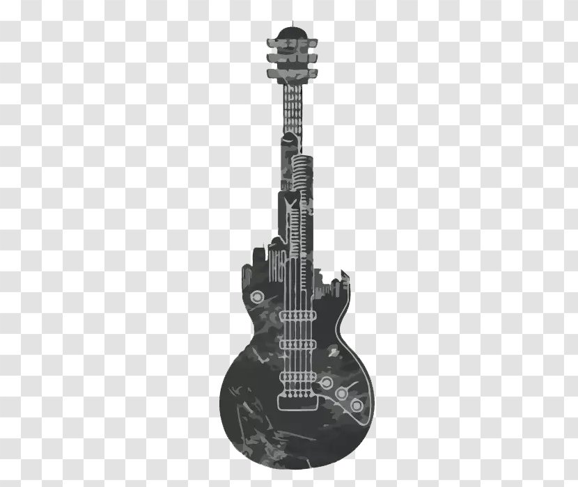 Epiphone Les Paul Gibson Custom Electric Guitar - Flower - Black Electronic Transparent PNG
