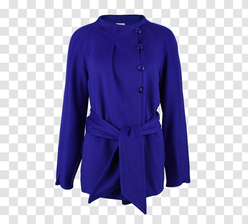 Coat Sleeve Jacket Wool - Electric Blue - Waist Autumn And Winter Long-sleeved Button-down Collar Transparent PNG