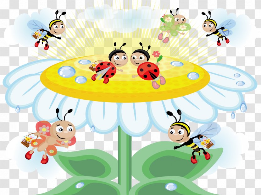 Honey Bee Insect Clip Art - Drawing - Insects And FlowersVector Material Transparent PNG