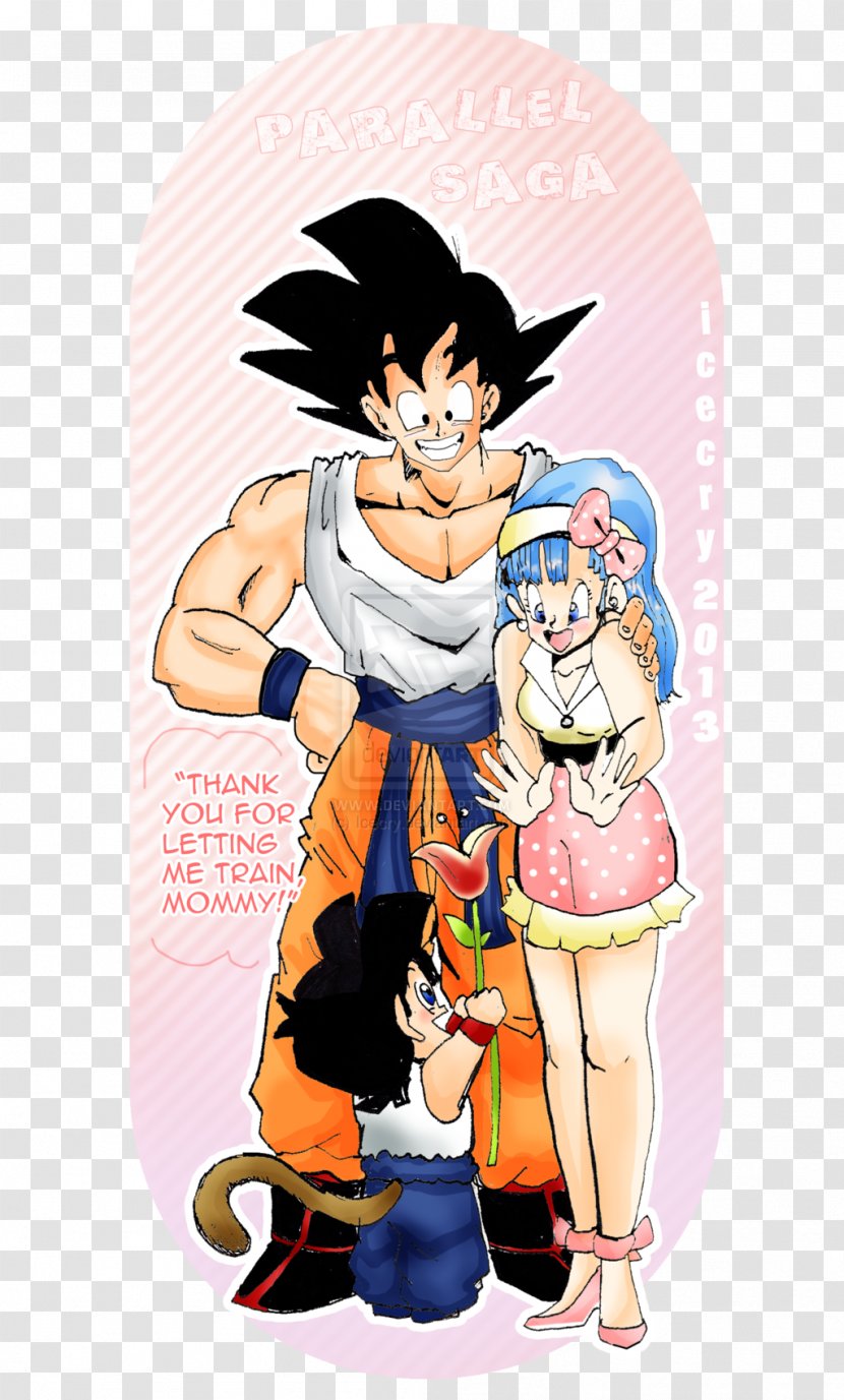 Bulma Goku Gohan Vegeta Trunks - Watercolor Transparent PNG