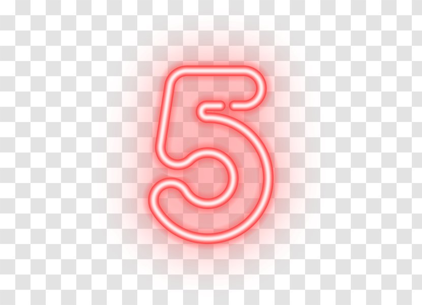 Number Clip Art - Text - Neon Transparent PNG