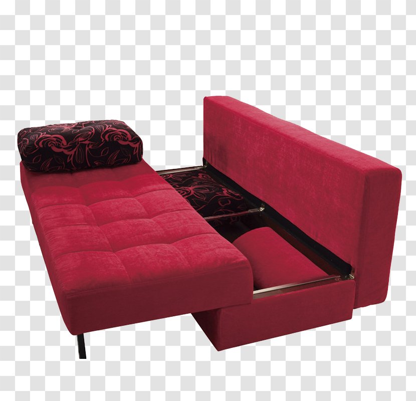 Sofa Bed Couch Ottoman Chaise Longue - Multifunctional Red Transparent PNG