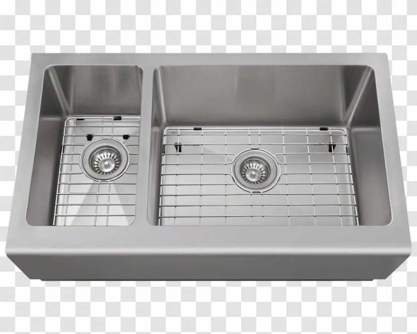 Sink Brushed Metal Stainless Steel Kitchen Farmhouse Transparent PNG