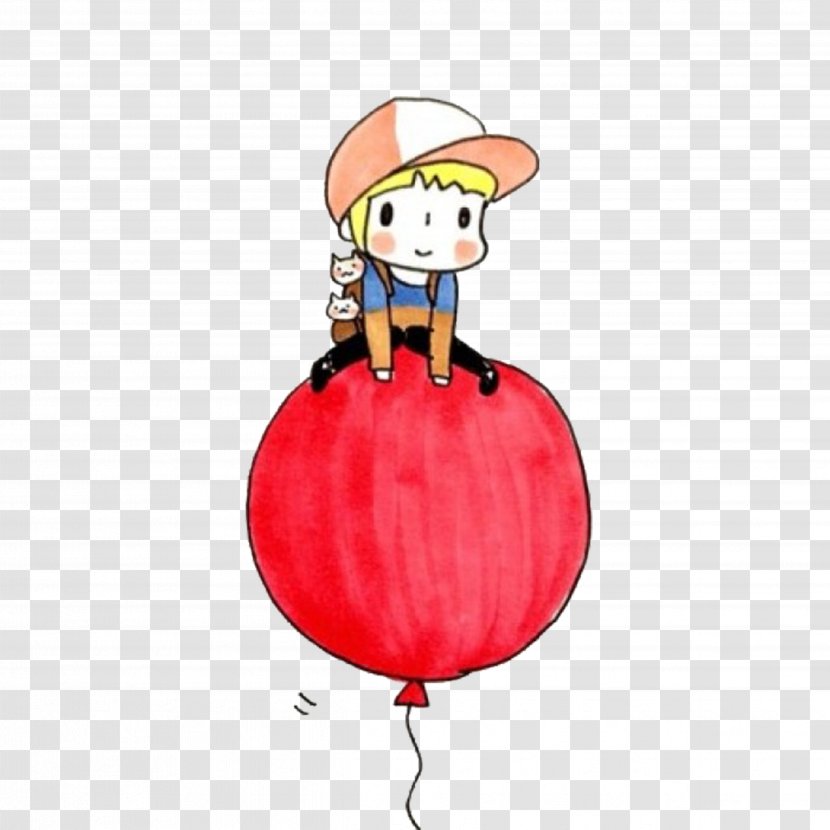 Cartoon Red Smile Balloon Illustration - Silhouette - Being A Material For Free Download Transparent PNG