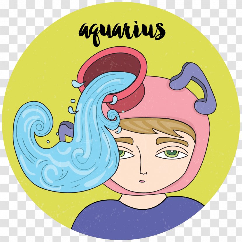 Aquarius Astrological Sign Zodiac 18 February January 20 - Cartoon Transparent PNG